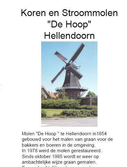 afbeelding prijslijst voorkant molen de Hoop Hellendoorn